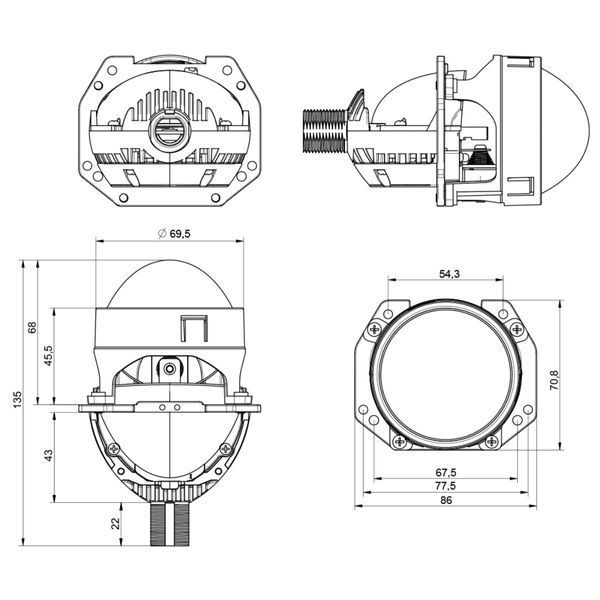 Світлодіодна лінза Cyclone LED BL 2.5" I3 40/50W НФ-00008559 фото