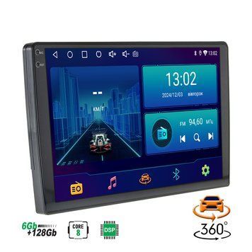 Автомобільна мультимедійна система Decker D10-002 2DIN Android 6/128 з підтримкою 360&deg; та дисплеєм 2K 10654 фото