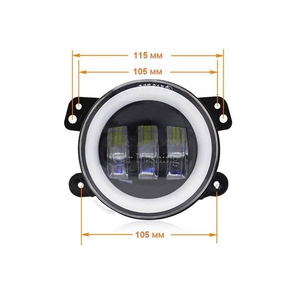 Противотуманная светодиодная фара FOG-04 45W DRL 4" 5000K НФ-00003504 фото